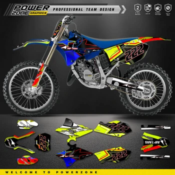 PowerZone персонализиран екип графични фонове стикери комплект стикери за YAMAHA 2002-2014 YZ125 YZ250 мотоциклети фонове Decals 01