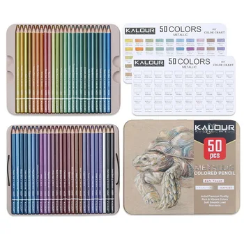 50 цвята рисуване скициране комплект метални цветни моливи оцветяване цветни моливи Brutfuner професия изкуство доставки за художник