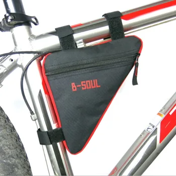 Чанта за велосипеди Водоустойчива велосипедна триъгълна чанта за съхранение Мобилен телефон Велосипедна чанта Седлови панери Предни аксесоари Електрическо сгъване