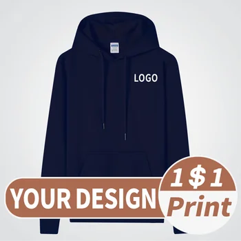 ustomized лого за пуловери Бродирани текст лого на есенни и зимни качулки Дълги ръкави работни дрехи с печатни модели