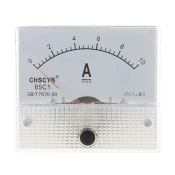 0-10A Аналогов за DC ток панел метър амперметър правоъгълник измервателен детектор