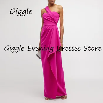 Giggle сатен русалка едно рамо къдри официален елегантен абитуриентски бал рокля етаж дължина лукс вечерно парти рокли за жени 2023