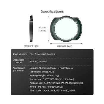 BRDRC за DJI Avata Комплект филтри UV CPL ND O3 Филтри за обективи за предаване на изображения Защитен филтър Drone Camera Lens Аксесоари, A