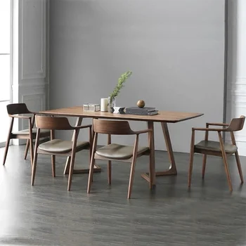 Модерни маси за хранене от масивно дърво за домашни мебели Правоъгълна маса Creative Simple Household Multifunction Restaurant Tables