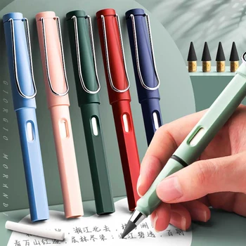 Вечен молив неограничен писане сменяема глава без мастило писалка с гума за многократна употреба молив за писане рисуване офис училище