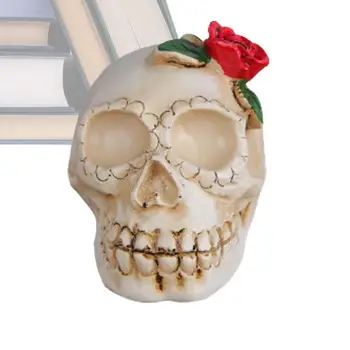 Светеща черепна глава Осветена черепна глава Хелоуин декорации Реалистични призрачни черепи Светъл скелет Орнаменти за бар обитаван от духове къща