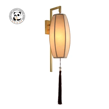 Нова Дзен чайна стая изкуство стенни лампи китайски LED метален блясък коприна абажур Начало декор спалня нощно легло таванско помещение свещи светлини