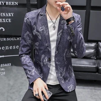 2023 Пролет Нов блейзър с дълъг ръкав Корейска версия на Slim Handsome Youth Fashion Casual Hundred Take Trendy Jacket Suit