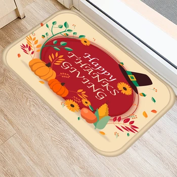 ZHENHE Деня на благодарността тиква модел отпечатани врата мат нехлъзгащ етаж килим баня кухня вход килим дома декор