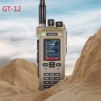 ANYSECU GT-12 10W радиостанции UHF VHF AM FM Multi Band APP Bluetooth честота на писане сканиране на открито ръчен уоки-токи