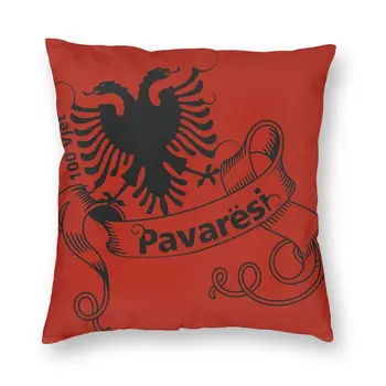 Pavaresi Албания Калъф за възглавница за знаме 45x45cm Начало Декоративен 3D печат Албански калъф за възглавница за диван от две страни