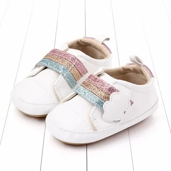 Baby Girls Boys Casual Shoes Cute Cartoon PU Leather First Walkers Newborn Infant Floor Sneakers Rubber Sole Anti-slip Crib Shoe