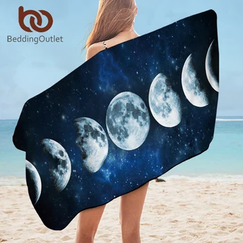 BeddingOutlet Moon Eclipse Changing Bath Towel Galaxy Printed Beach Towel Microfiber 3D Landscape Yoga Mat Serviette 75cmx150cm