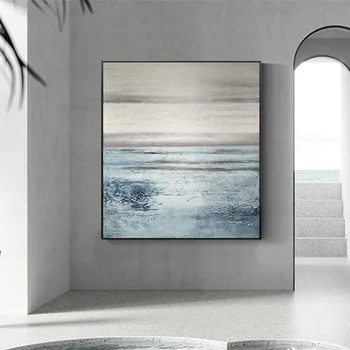100% ръчно рисувани модерни морски пейзажи абстрактни произведения на изкуството маслени картини стена изкуство платно живопис картини за хол без рамка
