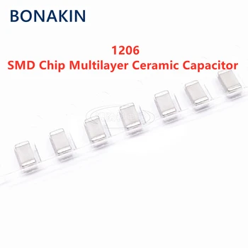 20PCS 1206 2.2NF 50V 100V 250V 500V 1000V 222J 5% C0G NPO SMD чип многослоен керамичен кондензатор