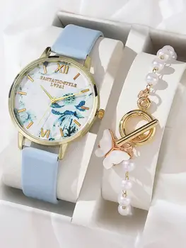 Модни жени луксозна кожена лента аналогов кварцов ръчен часовник дамски часовник жени рокля Reloj Mujer часовник