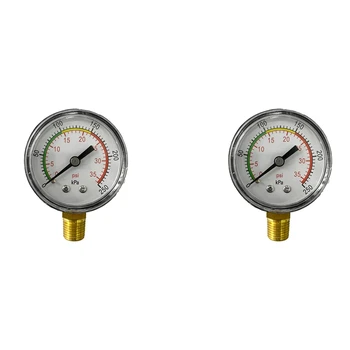 New-2X Professional Pool Spa Filter Water Pressure Gauge Mini 0-60 PSI Bottom Mount 1/4 инчова тръбна резба