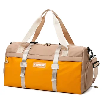 Дамска чанта за пътуване с голям капацитет Ръчна чанта за фитнес Мокро и сухо разделяне Спортна чанта водоустойчива чанта за багаж за бизнес пътуване