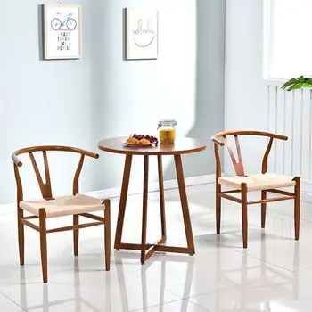 2 броя комплект Шнурове от масивно дърво Трапезни столове Търговски бял восък дърво хотел шнурове столове за хранене