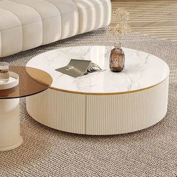 Nordic Луксозни холни маси Всекидневна Модерни глем бели маси за кафе Кръгли минималистични Muebles Para El Hogar Мебели