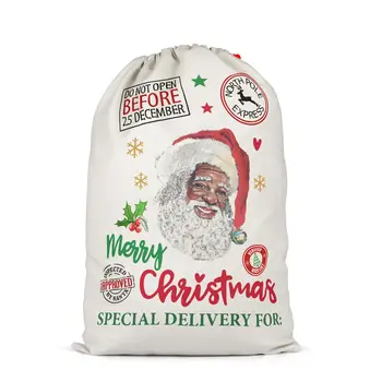 Коледна подаръчна торбичка с шнур Санта чували бонбони бисквитка опаковане голяма чанта Коледа дърво орнамент фестивал декорация 48 * 64 см
