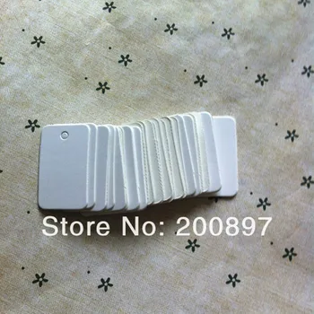 нов мини правоъгълник празен бял крафт хартия картон подарък тагове 2 * 3.3cm цена тагове 500pcs много