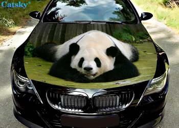 Panda, панда стикер за кола, стикер за панда,Подложки за кола,Качулка за кола обвивка лъв декал, капак винил стикер, пълноцветен графичен стикер