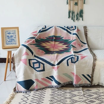 Модерен прост квадратен памук хвърлят одеяло диван покрива открит мат спалня хол етаж килим одеяла юрган за легло B2
