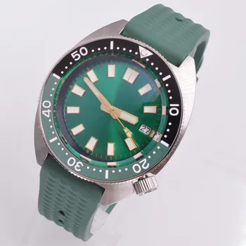 DEBERT 41MM зелен/син стерилен циферблат Seiko NH35 движение дата прозорец сапфир стъкло зелен светещ автоматичен механичен часовник