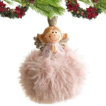 Висяща ангелска кукла Сладка плюшена висяща декорация с ремък Фестивален орнамент Празничен подарък за приятели Семейство Съседи Обичани