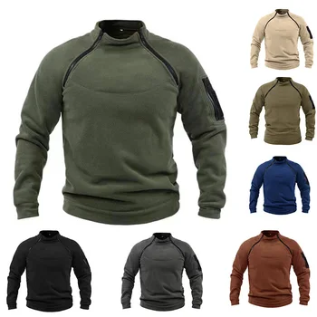Горещи продажба есен и зима на открито руно мъже качулки сгъстяват двустранен плюшен пуловер стендъп яка яке