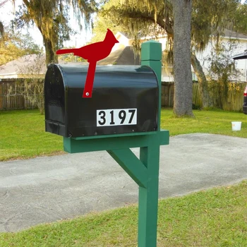 Червени дрехи Пощенска кутия на лидера Декорация Лого Занаяти Лесен за инсталиране Водоустойчив акрилен ярък уникален кардинал знаци