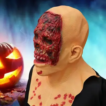 Отлично зомби покритие за лице Удобно за носене Пълно лице Хелоуин Маска за лице Ужас без миризма Косплей Зомби маска