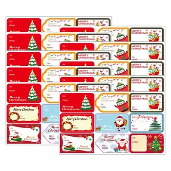 10PCS / пакет коледен подарък печат етикет стикери Коледа подарък обвивка декорация DIY стикери Коледа пътека етикети бележка стикери