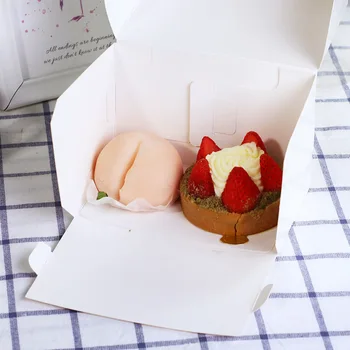 Бяла крафт хартиена торта Подаръчна кутия с дръжка Прозрачен прозорец Мус Cupcake опаковъчни кутии Сватбена чанта за рожден ден 2023
