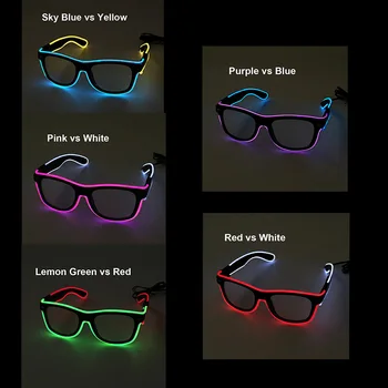 Нови цветни светещи очила LED светещи очила Бар Rave парти очила Хелоуин фестивал доставки Неонови светещи очила