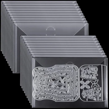 21 бр. Прозрачен печат и джобове за съхранение на матрици за съхранение на скрапбукинг (5 x 7 инча)