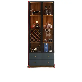 Двойна врата с шкаф с лек шкаф за вино от висок клас модерна минималистична стъклена врата Nordic етаж страничен шкаф BAR SHELF