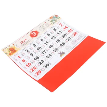 2024 Китайска стена Лунен календар Година Драконовият дневен календар Традиционен китайски Фъншуй календар Нова година висящи