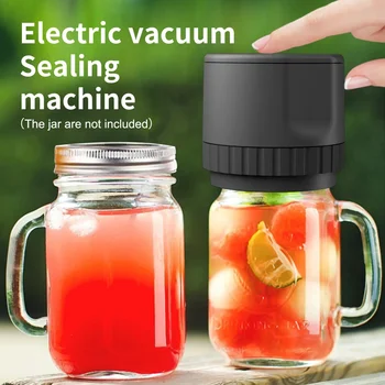 Електрически Mason Jar Вакуум Sealer Kit Акумулаторен автоматичен уплътнител за буркани за съхранение на храни Ферментация с капаци на Mason Jar Кухня Ново
