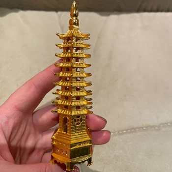 Цинкова сплав Фън Шуй образование кула нива Уен Чанг пагода настолни орнаменти
