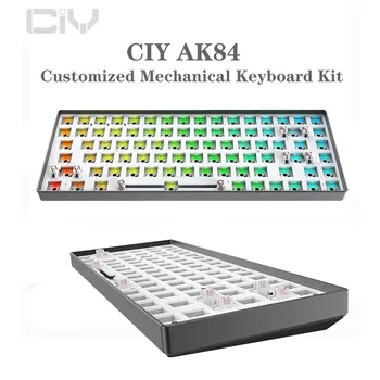 Механична клавиатура 84 клавиша Hot Swap RGB подсветка кабелна гейминг клавиатура комплект поддръжка DIY алуминиева сплав персонализирана клавиатура