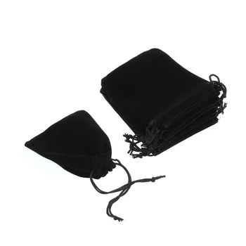 10pcs шнур чанти шнур сватба благосклонност подарък чанти бонбони чанти бижута * 12cm (черен)