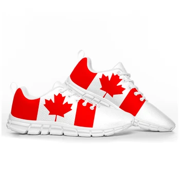 Канадски флаг спортни обувки мъжки жени тийнейджър деца деца маратонки Канада случайни потребителски висококачествени двойка обувки