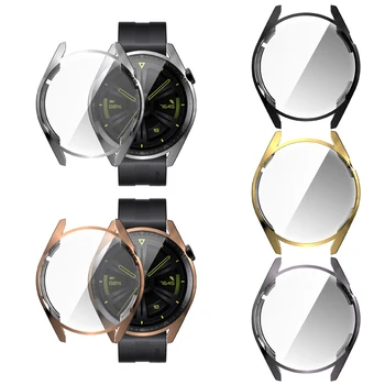 TPU мека обвивка екран стъкло протектор случай за Huawei Watch GT 3/2 Pro магия 46mm GT3 / GT2 42mm защитна броня пълен ръб капак