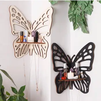 Butterfly ъгъл рафт стена ъгъл рафт с пеперуда рамка баня рафтове плаващ рафт за спални стена съхранение доставки