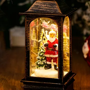 Коледна нощна лампа, коледни фенери, декорация на дома, идеални подаръци Коледна малка вятърна лампа