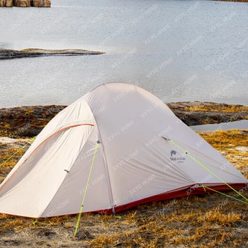 Палатка на открито Двойна Къмпинг Двуслойна Дъждоустойчива Четири сезона Къмпинг Катерене Палатка Ултра Лека 2-3 души