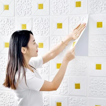 1m * 70cm 3D стикери за стена Самозалепваща се пяна тухлена стая декор DIY 3D тапет стена декор жива стена стикер