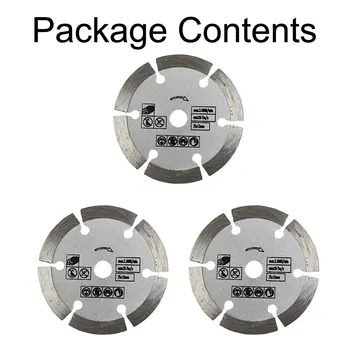 3pcs Ъглошлайф Прикачни режещи дискове 3inch ултра-тънък диамантен диск 75×1.6×10mm за дърво стъкло камък